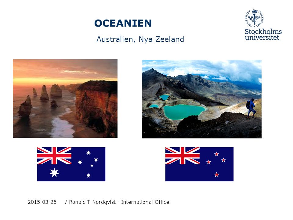 OCEANIEN Australien, Nya Zeeland / Ronald T Nordqvist - International Office