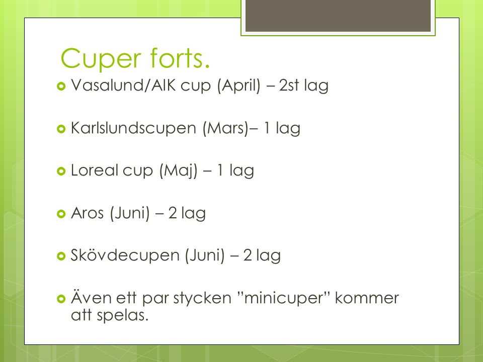 Cuper forts.