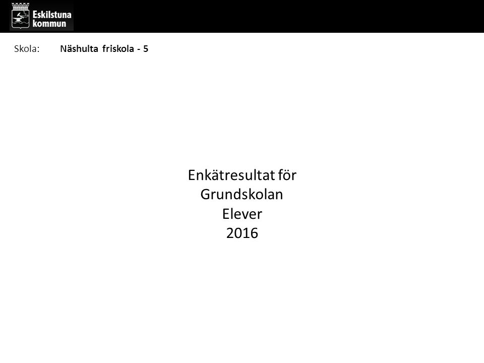 Enkätresultat för Grundskolan Elever 2016 Skola:Näshulta friskola - 5