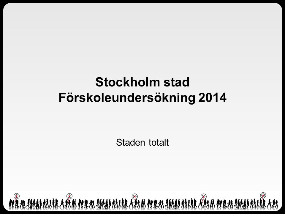 Stockholm stad Förskoleundersökning 2014 Staden totalt