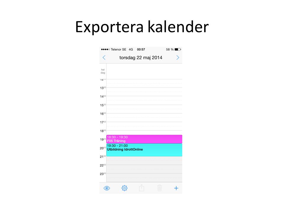 Exportera kalender