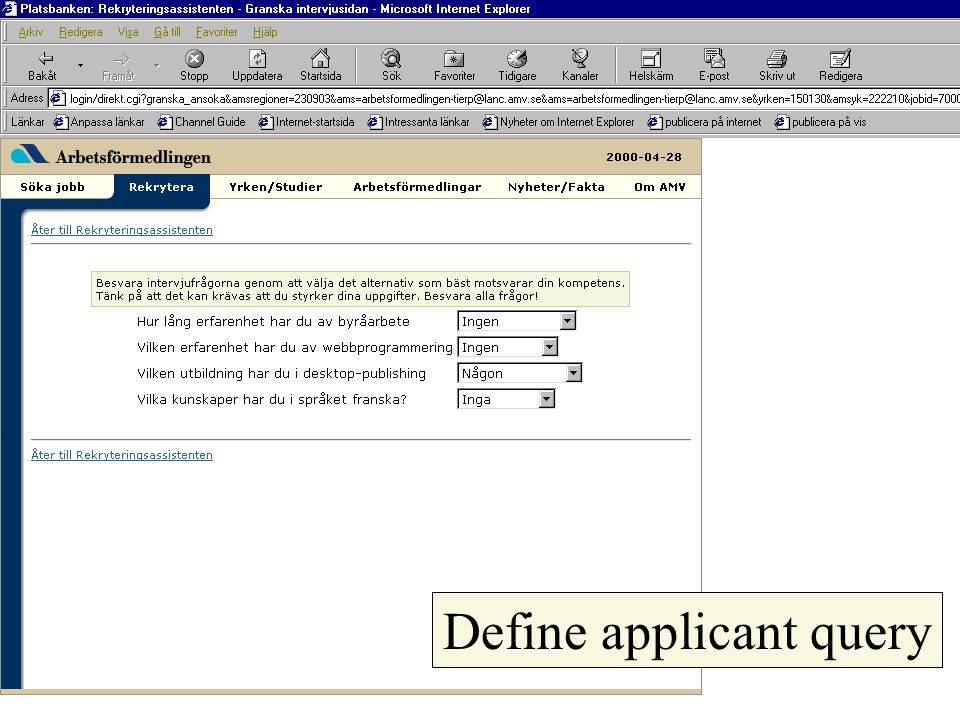 Define applicant query