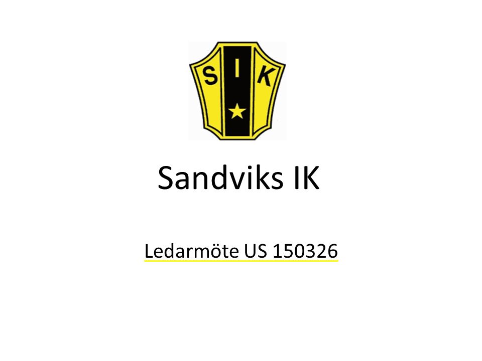 Sandviks IK Ledarmöte US