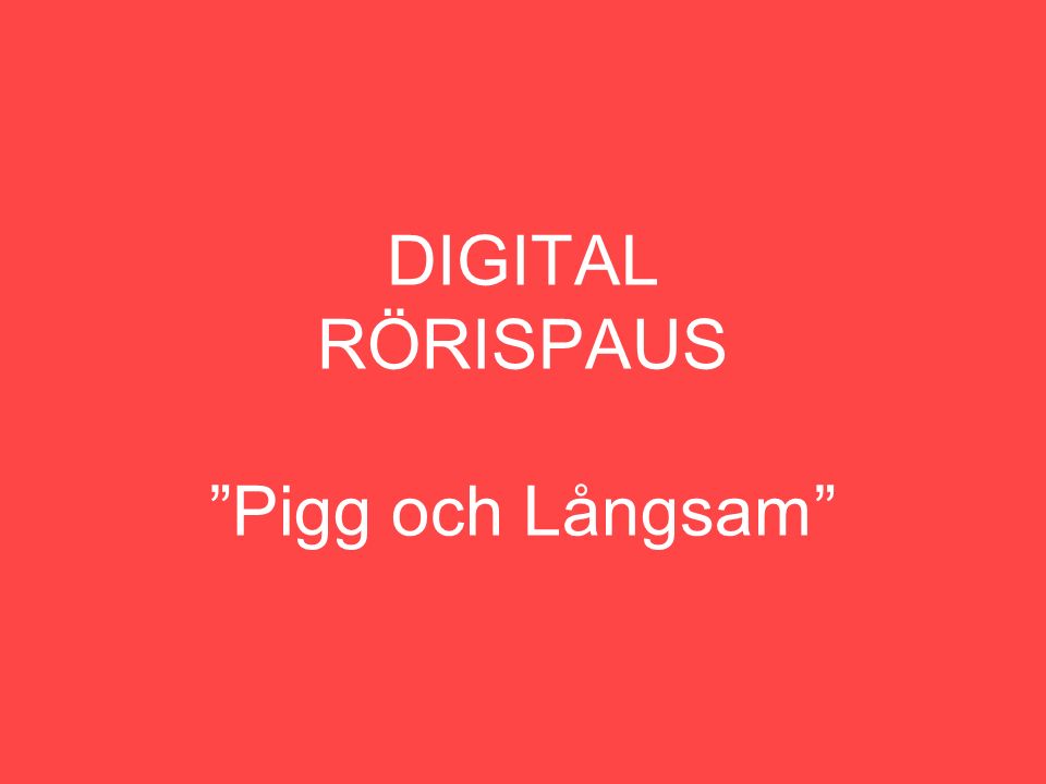 DIGITAL RÖRISPAUS Pigg och Långsam