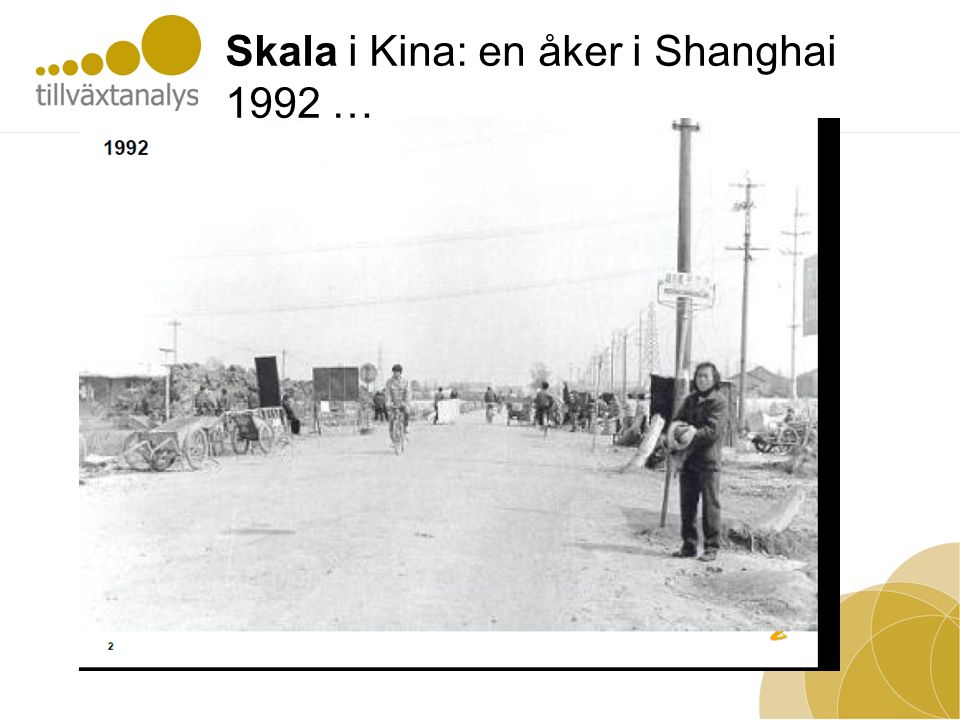 Skala i Kina: en åker i Shanghai 1992 …