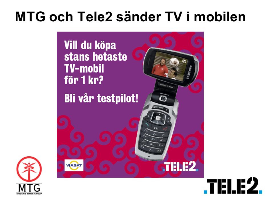 MTG och Tele2 sänder TV i mobilen