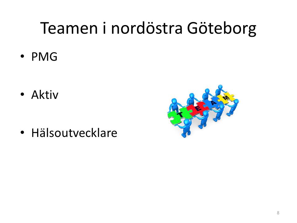 Teamen i nordöstra Göteborg 8 PMG Aktiv Hälsoutvecklare