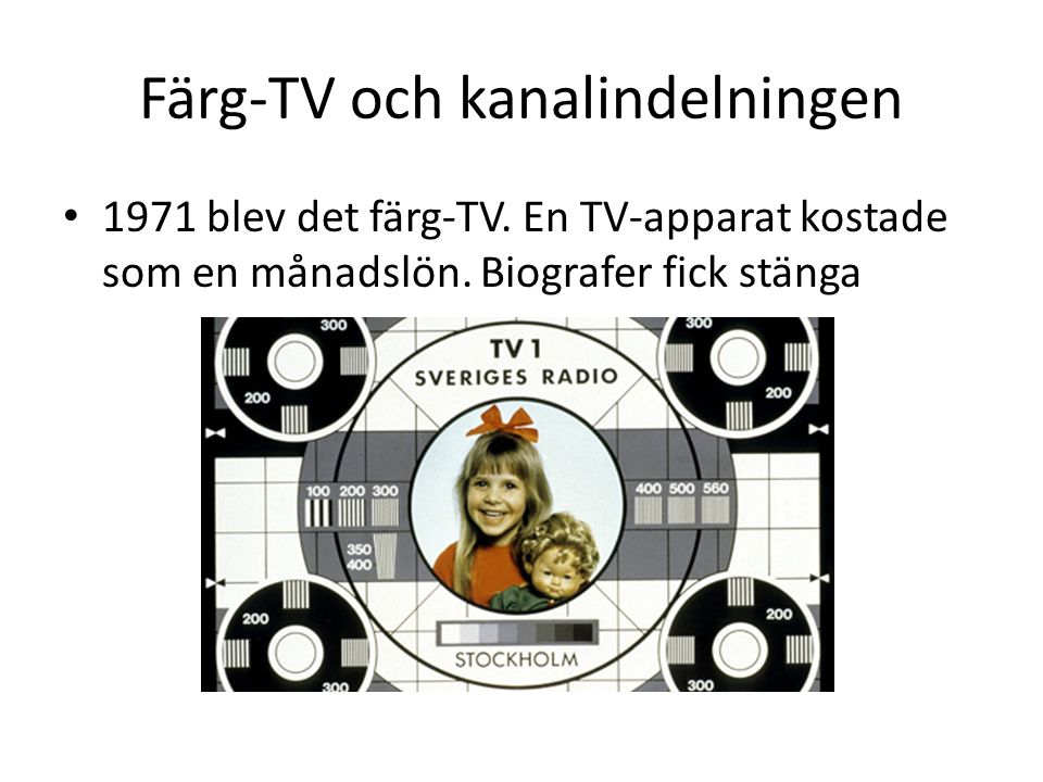 Färg-TV och kanalindelningen 1971 blev det färg-TV.