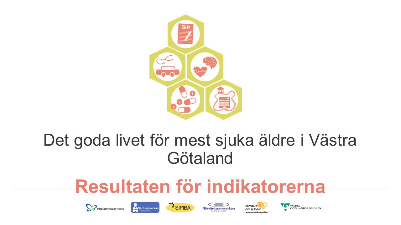 Det goda livet för mest sjuka äldre i Västra Götaland Resultaten för indikatorerna