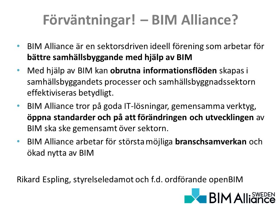 Förväntningar. – BIM Alliance.