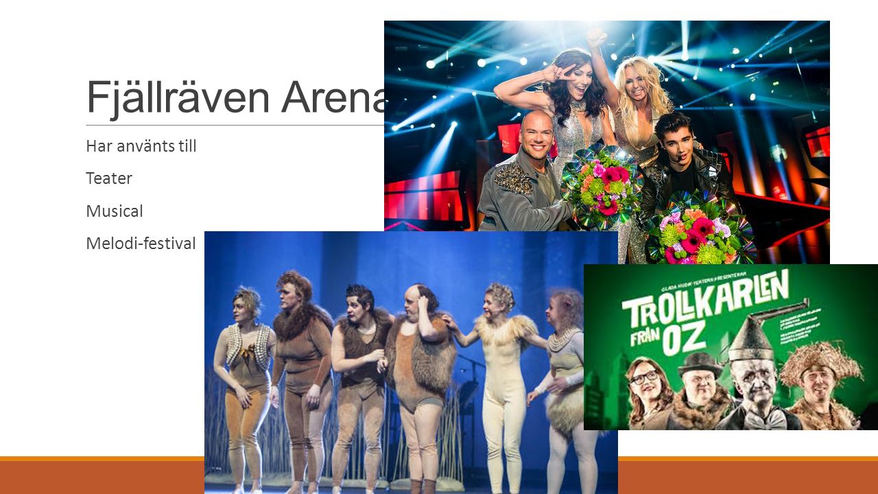 Fjällräven Arena Har använts till Teater Musical Melodi-festival