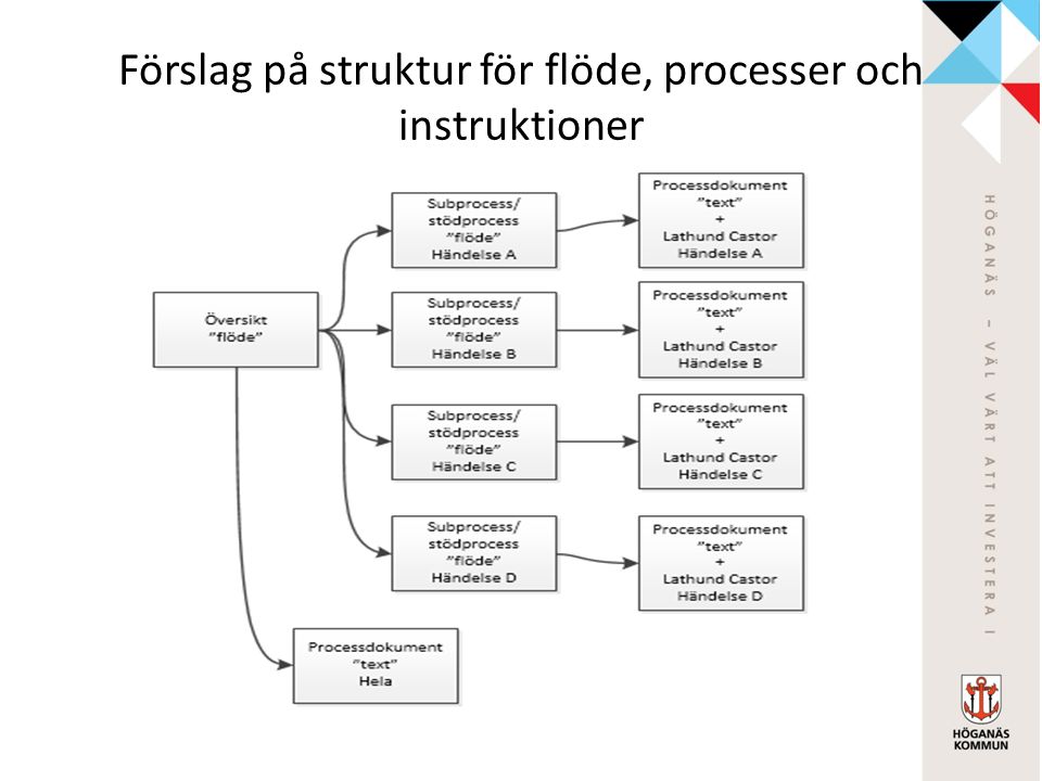 Förslag på struktur för flöde, processer och instruktioner