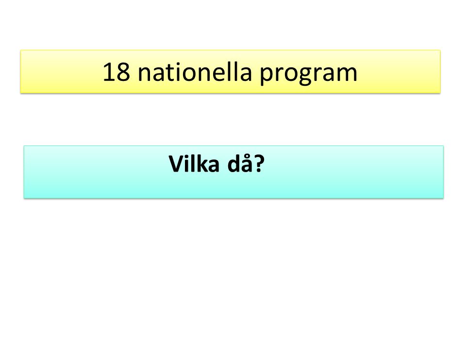 18 nationella program Vilka då