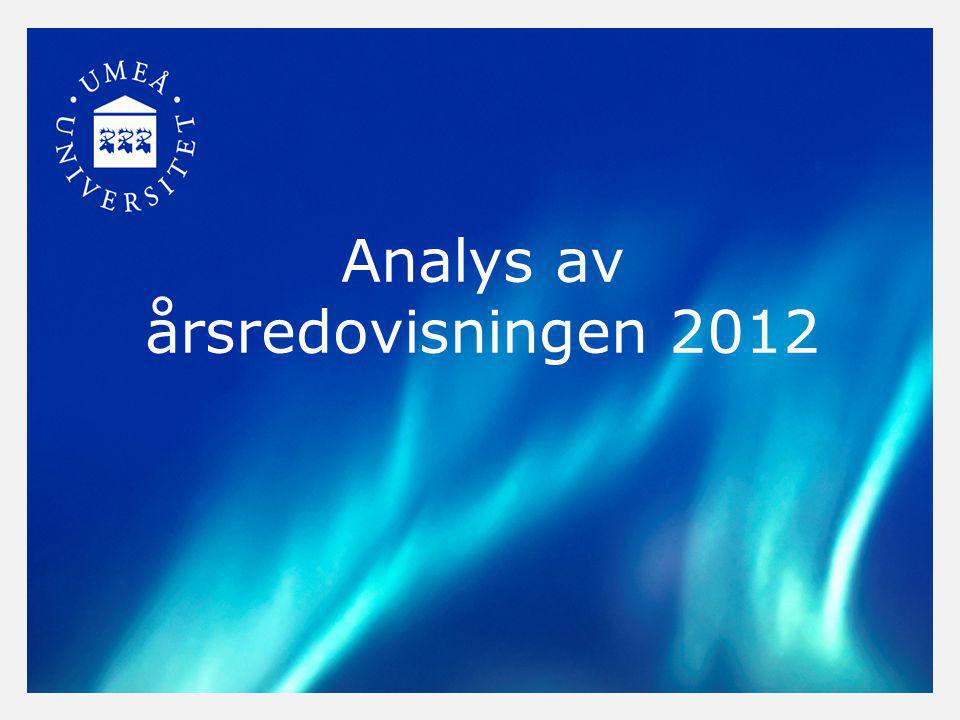 Analys av årsredovisningen 2012