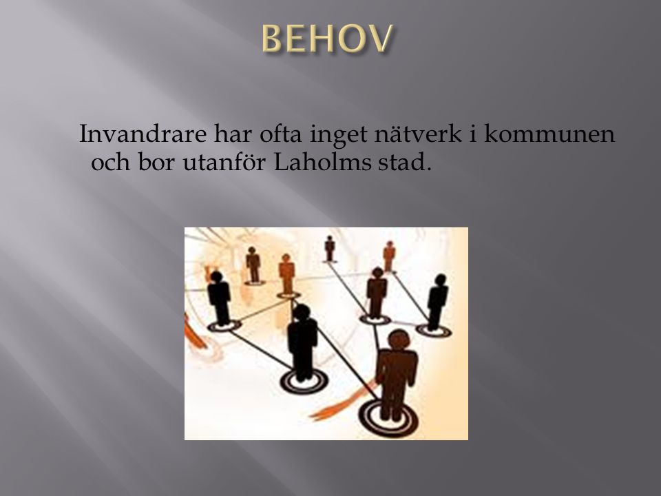 Invandrare har ofta inget nätverk i kommunen och bor utanför Laholms stad.