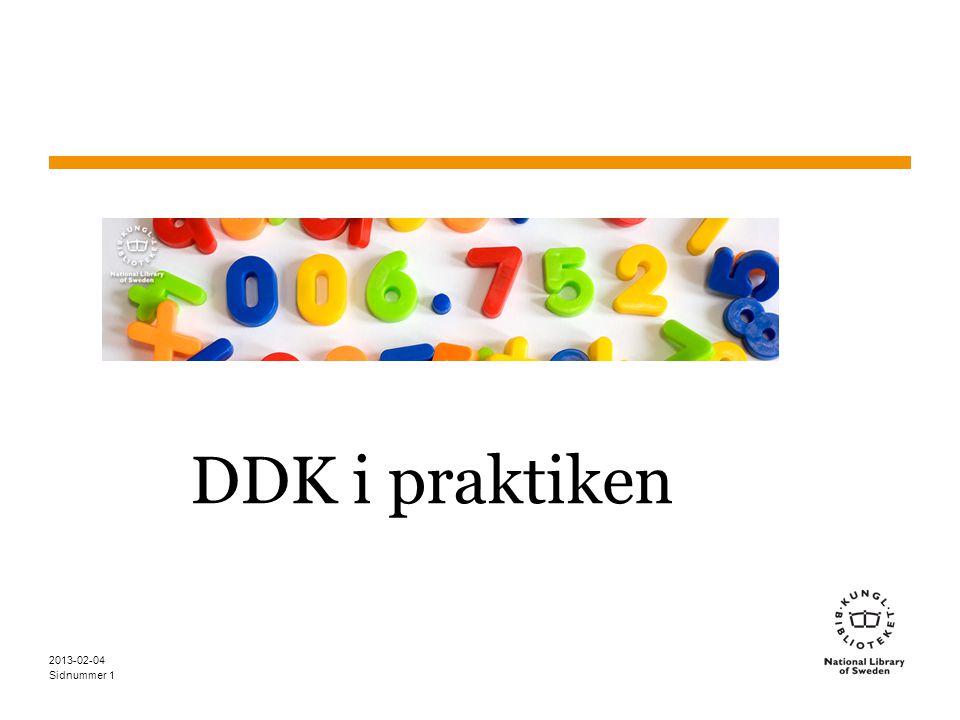 Sidnummer DDK i praktiken