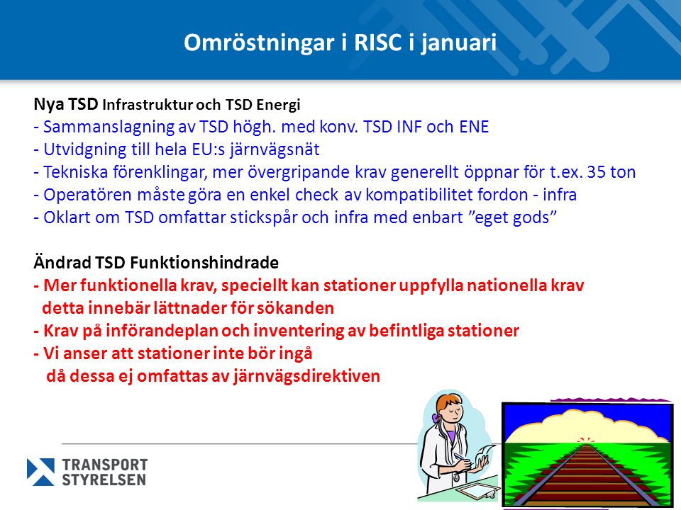 Omröstningar i RISC i januari Nya TSD Infrastruktur och TSD Energi - Sammanslagning av TSD högh.