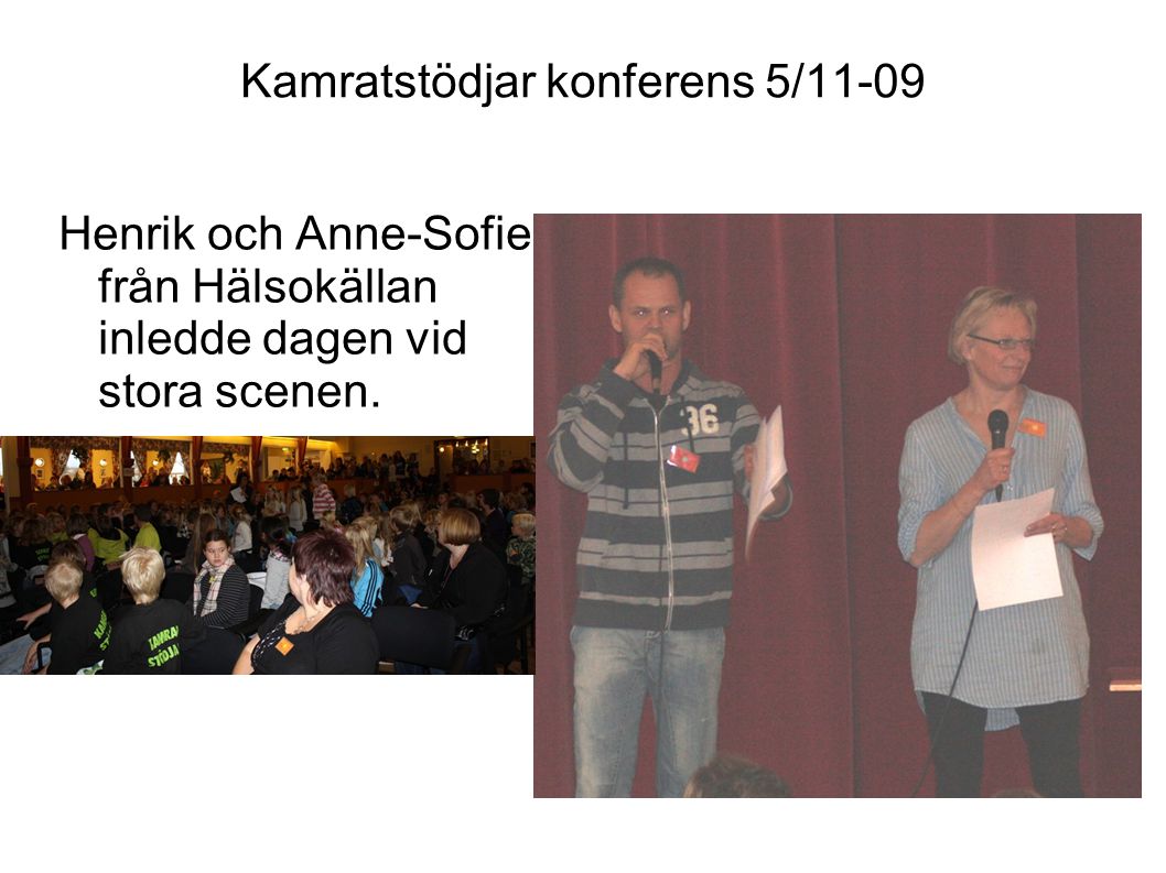 Henrik och Anne-Sofie från Hälsokällan inledde dagen vid stora scenen.