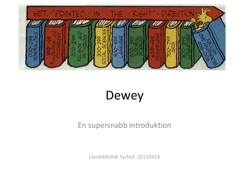 Dewey En supersnabb introduktion Länsbibliotek Sydost