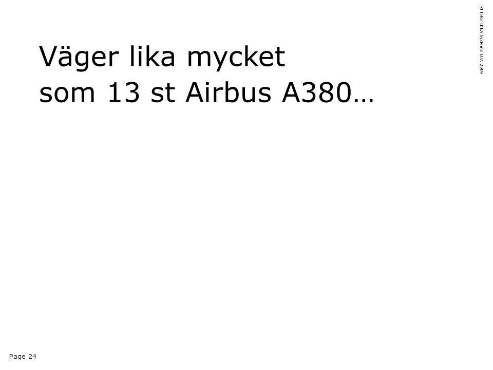 Page 24 © Inter IKEA Systems B.V Väger lika mycket som 13 st Airbus A380…