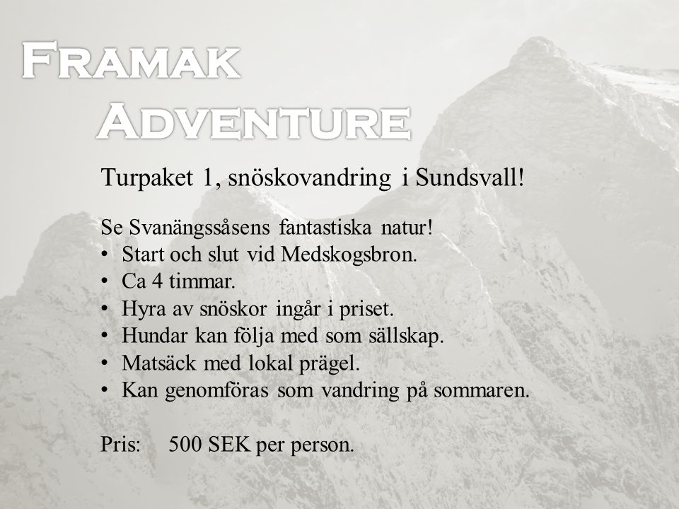 Turpaket 1, snöskovandring i Sundsvall. Se Svanängssåsens fantastiska natur.