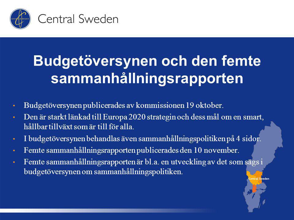 Budgetöversynen och den femte sammanhållningsrapporten Budgetöversynen publicerades av kommissionen 19 oktober.