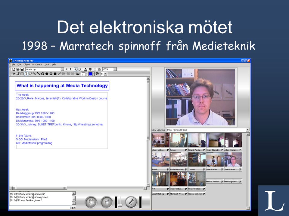 Det elektroniska mötet 1998 – Marratech spinnoff från Medieteknik