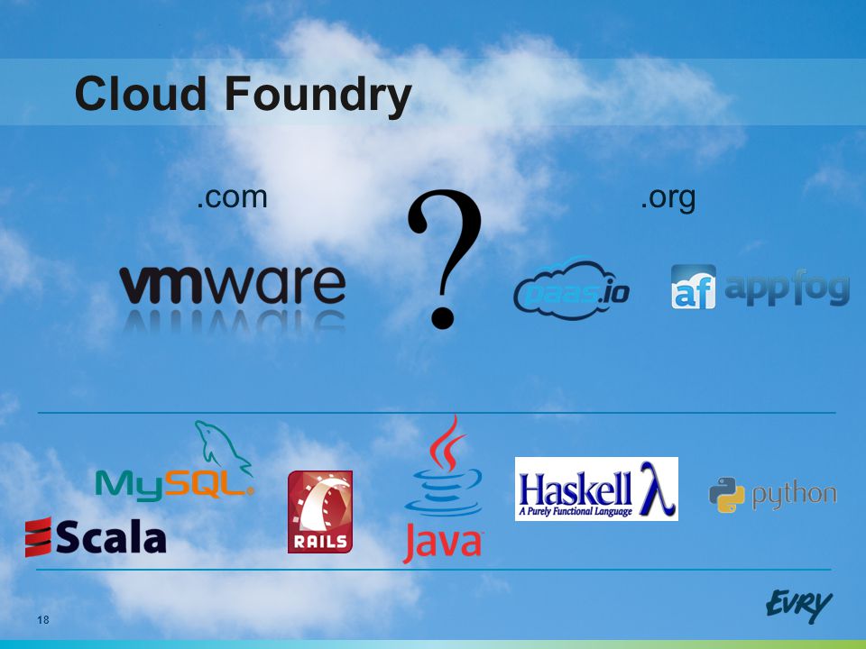 18 Cloud Foundry.com.org