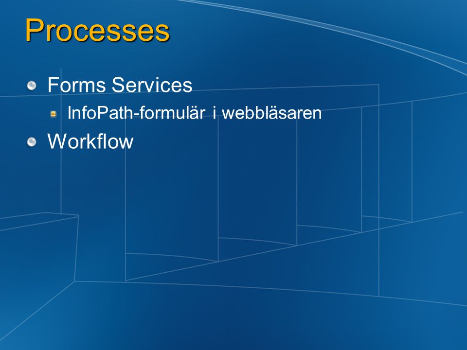 Processes Forms Services InfoPath-formulär i webbläsaren Workflow