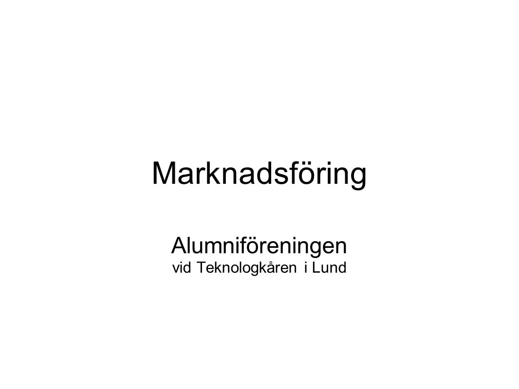 Marknadsföring Alumniföreningen vid Teknologkåren i Lund