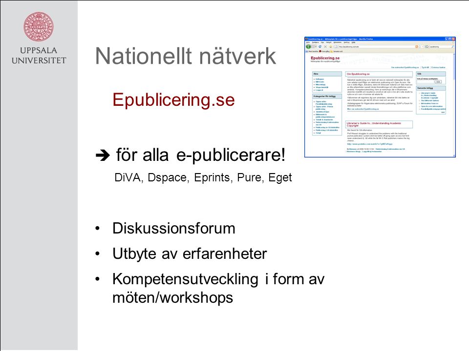 Nationellt nätverk Epublicering.se  för alla e-publicerare.