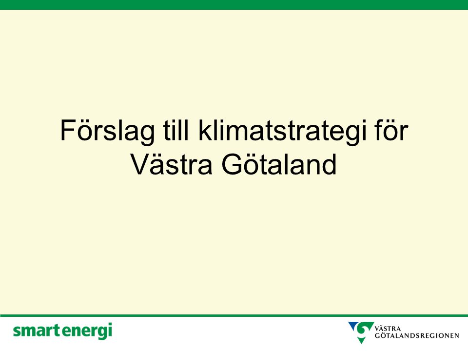 Förslag till klimatstrategi för Västra Götaland