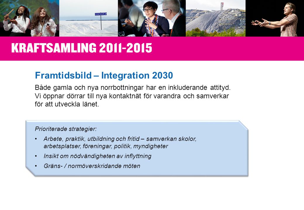 Framtidsbild – Integration 2030 Både gamla och nya norrbottningar har en inkluderande attityd.
