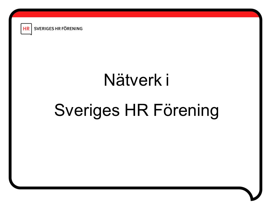 Nätverk i Sveriges HR Förening
