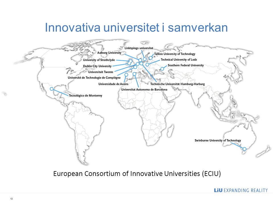 Innovativa universitet i samverkan 13 European Consortium of Innovative Universities (ECIU)
