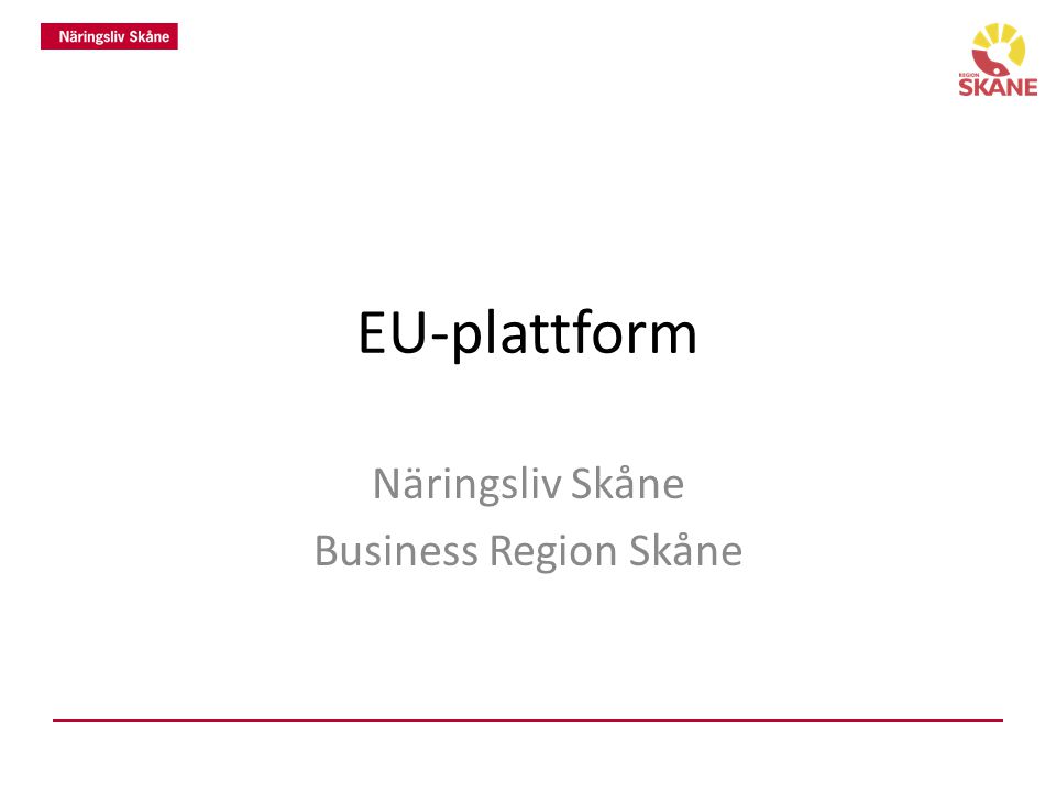EU-plattform Näringsliv Skåne Business Region Skåne