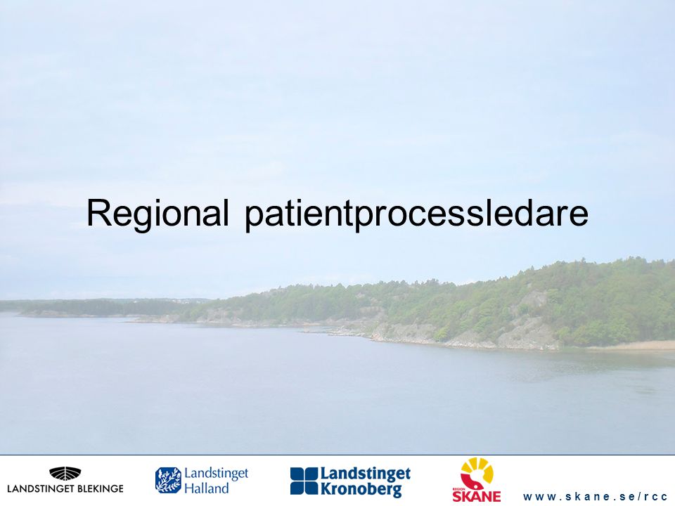 w w w. s k a n e. s e / r c c Regional patientprocessledare