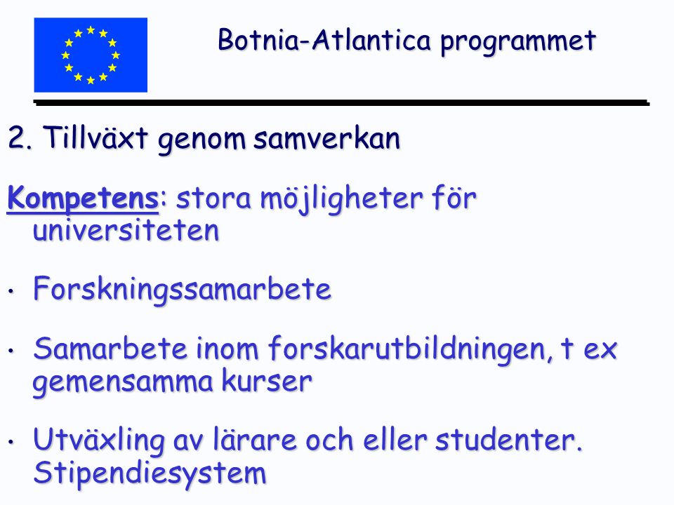 Botnia-Atlantica programmet 2.